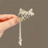 Women Hair Claw Zinc Alloy Personalized Stylish Clip with Tassel Ladies Headwear Decoration Wedding Face Washing Clamp