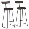 VidaXL Bar Stools Set of 2 Black 49x43x103cm Solid Mango Wood, Chair, Kitchen Bar Chair, Chair of 4013515