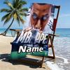 Personalisierbares Strandtuch mit Kylian Mbappe Aufdruck und individuellem Namen, für Reise Camping Strandparty Heimdekoration, Geburtstagsgeschenk für Familie & Freunde