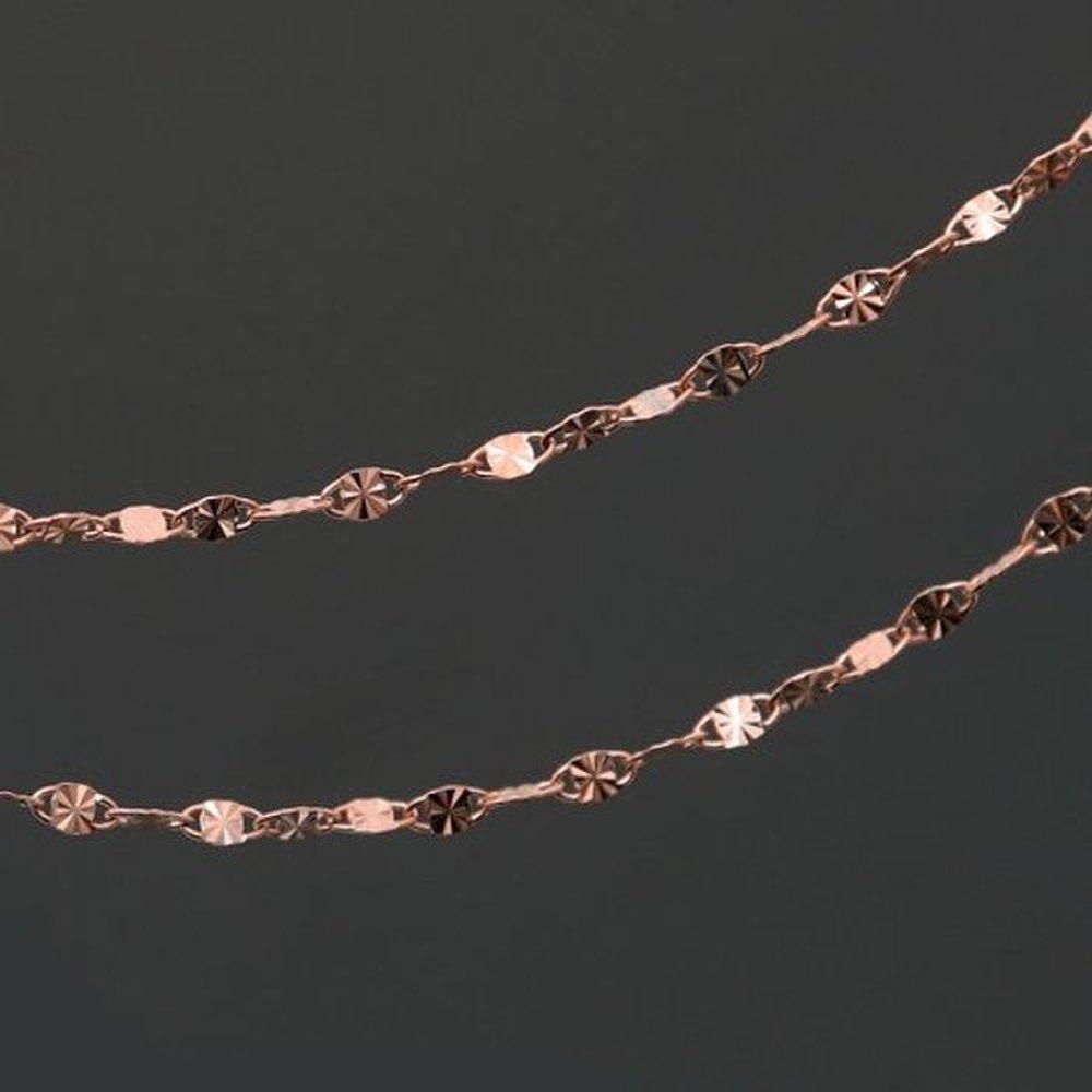 Shiny 92.5 Silver Cut Sparkling Rose Gold Chain Silver Anklet