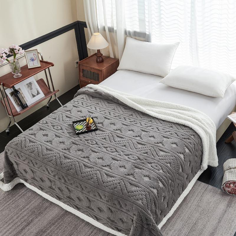 New Minimalist Hollow Jacquard Blanket Thickened Soft Warm Bed Blankets Quilt Multi Functional Sofa Blanket for Office Nap Time