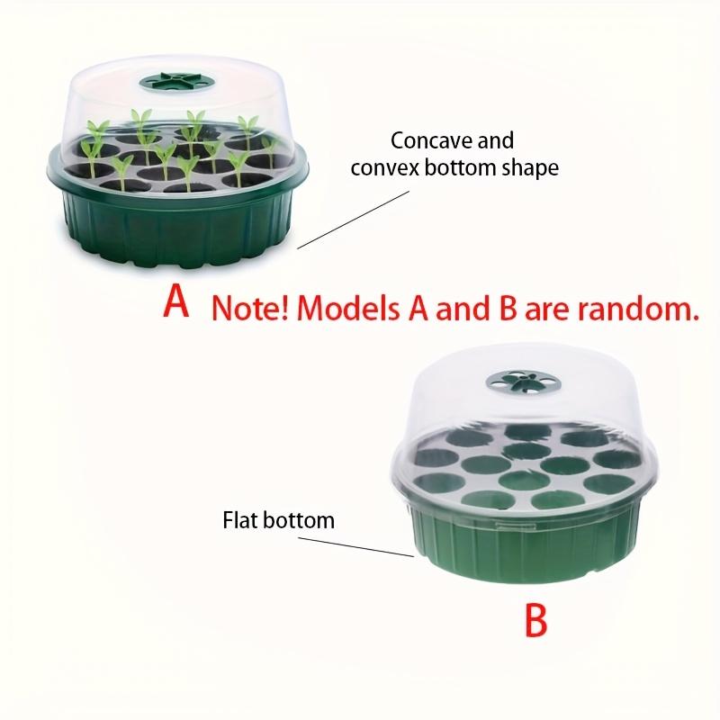 1pc 13-Hole Round Seedling Box - Hydroponic Planting Tray with Clear Grid Lid, Lightweight Durable Plastic for Succulents,Bean Sprouts,Vegetable Seeds