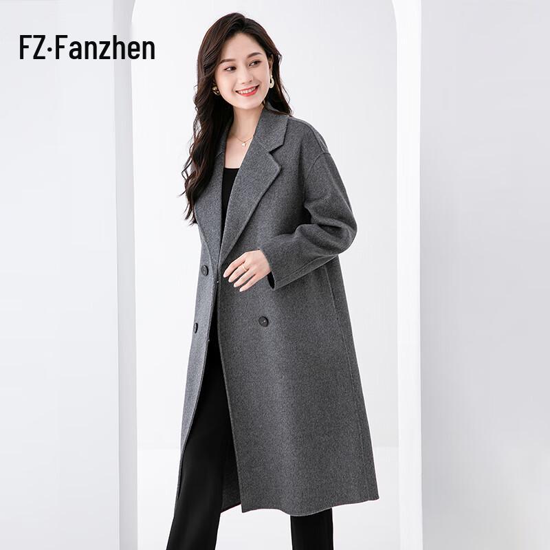 Fanzhen Women's 100% Wool Mid-Length Overcoat