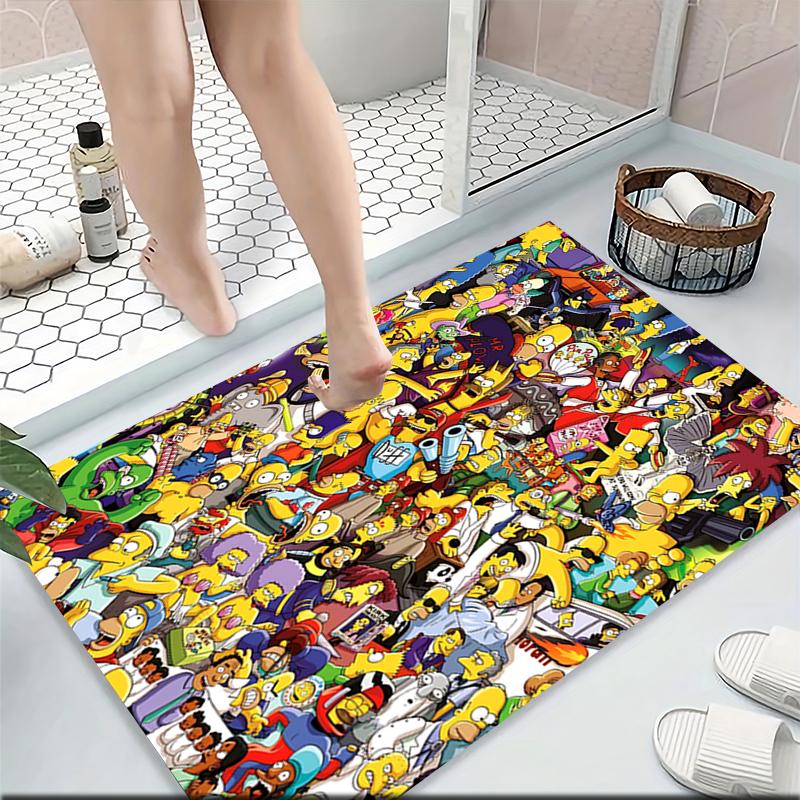 Simpsons Characters Collage Carpet Rug Soft Washable Antislip Home Living Room Sofa Mats Personalized Christmas Rug