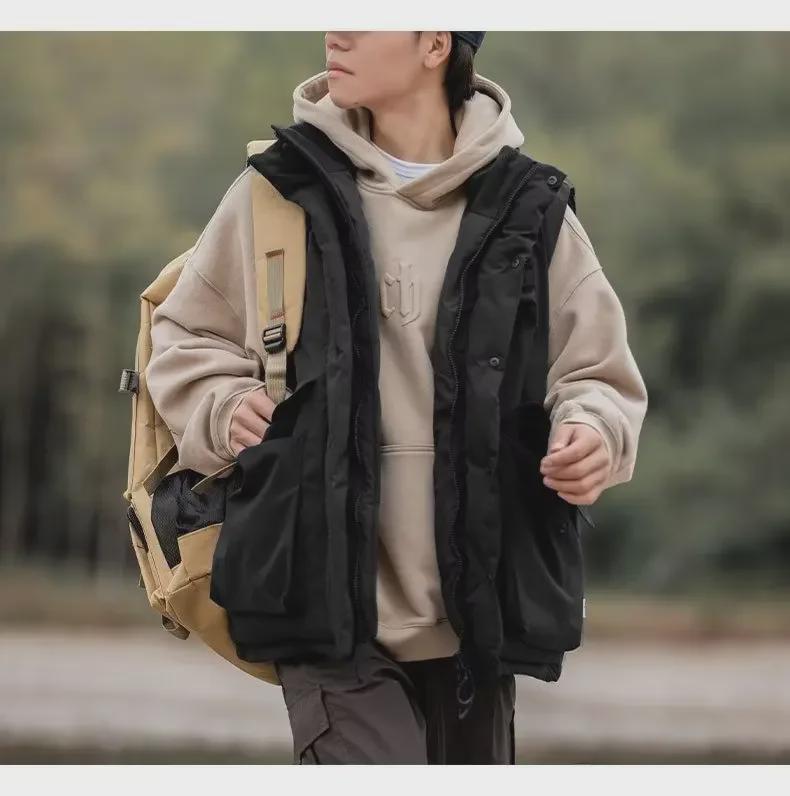 Unisex Japanese Retro Quilted Winter Workwear Vest