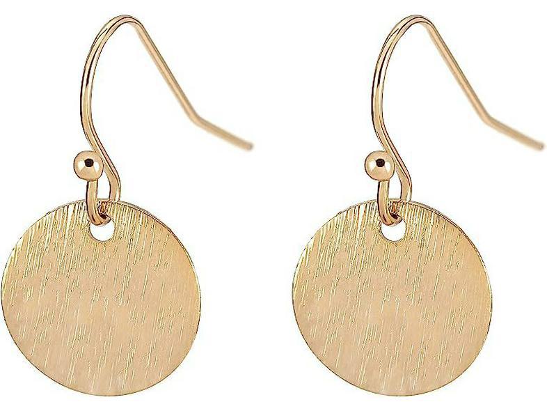 

Элегантные серьги-диски золотого цвета: Трендовый глянцевый металлический дизайн для европейских и американских женщин