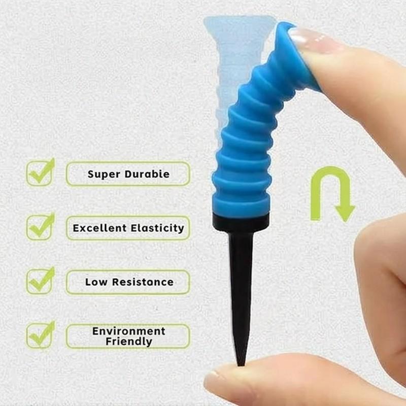 5pcs 360° Flexible Rubber Golf Tees, 3.27in/83mm, Durable, Low Friction, Vibrant Multicolor - Ideal For Everyday Golfers