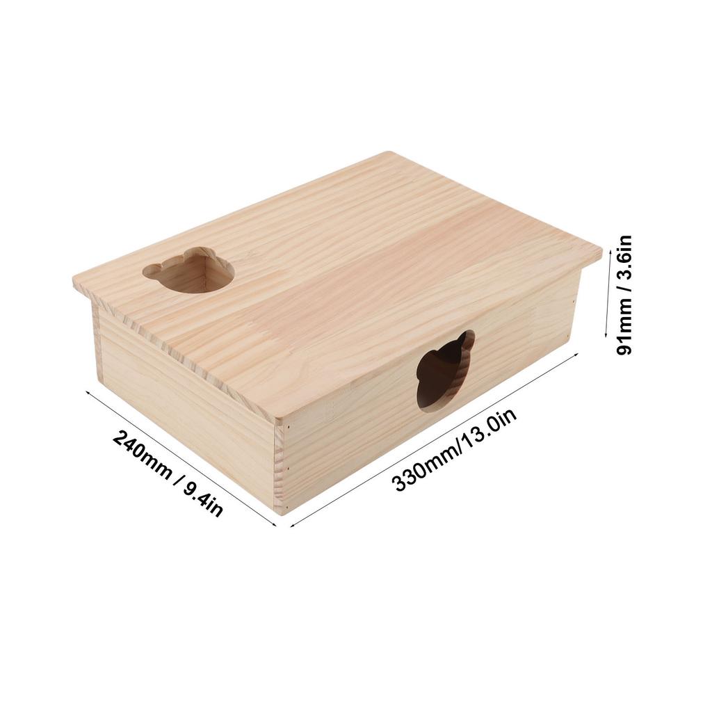 Hamster House Log Movable Roof Stable 6 Bedrooms Pet Hideout House for Hamsters Chinchillas Golden Bears Sleeping and Moving