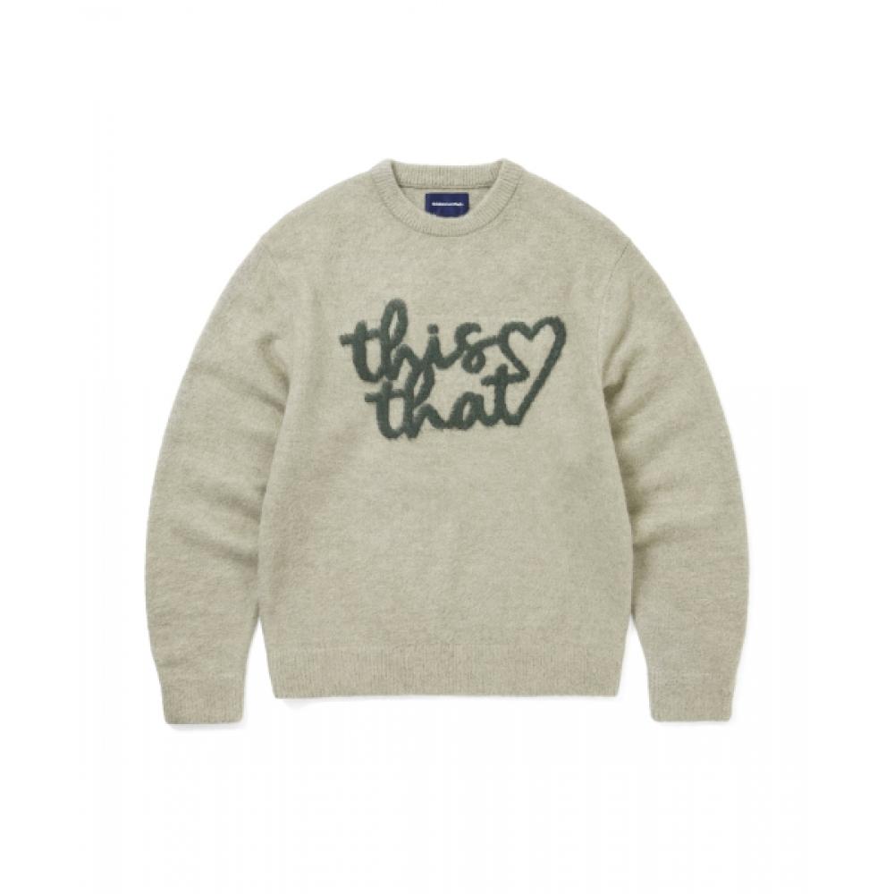Thisisneverthat Heart Logo Knit Sweater Sand XL 10260₽