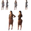 Fashion Womens Winter Women Long Sleeve Dress Slim Fit Sexy Vneck Dress