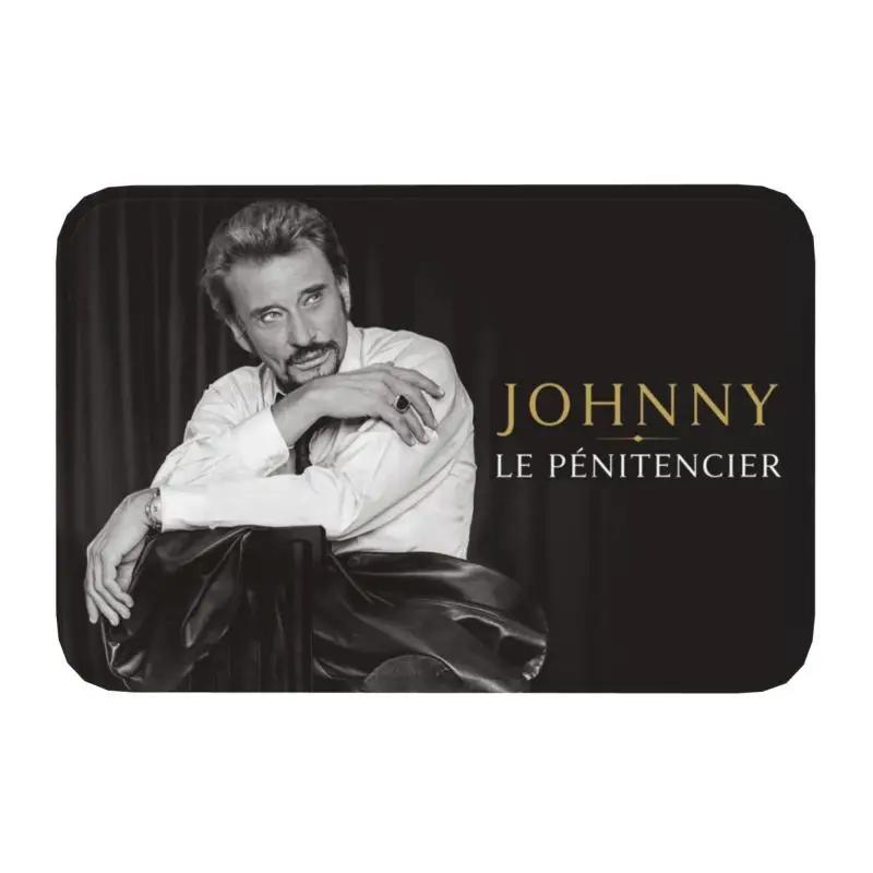 Rock Johnny Hallyday Door Floor Bath Kitchen Mat Anti-Slip French Singer Music Doormat Living Room Entrance Rug Carpet Footpad