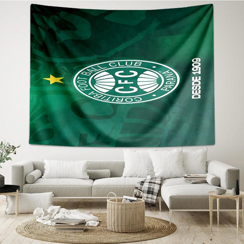 1PC Green Football Club Emblem Printed Tapestry Room Decoration Wall Hanging for Living Room Bedroom, dormitory, Birthday and Christmas gifts