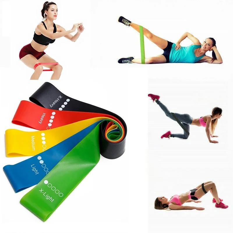 5pcs Resistance Bands Collection Yoga Elastic Band for Fitness Exercise Stretch Belt 5 Resistance Level Workout Bands Fitness Equipment