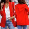 Chic Lady Autumn Lapel Solid Color Slim Fit Coat Long Sleeve Women Jacket Blazer