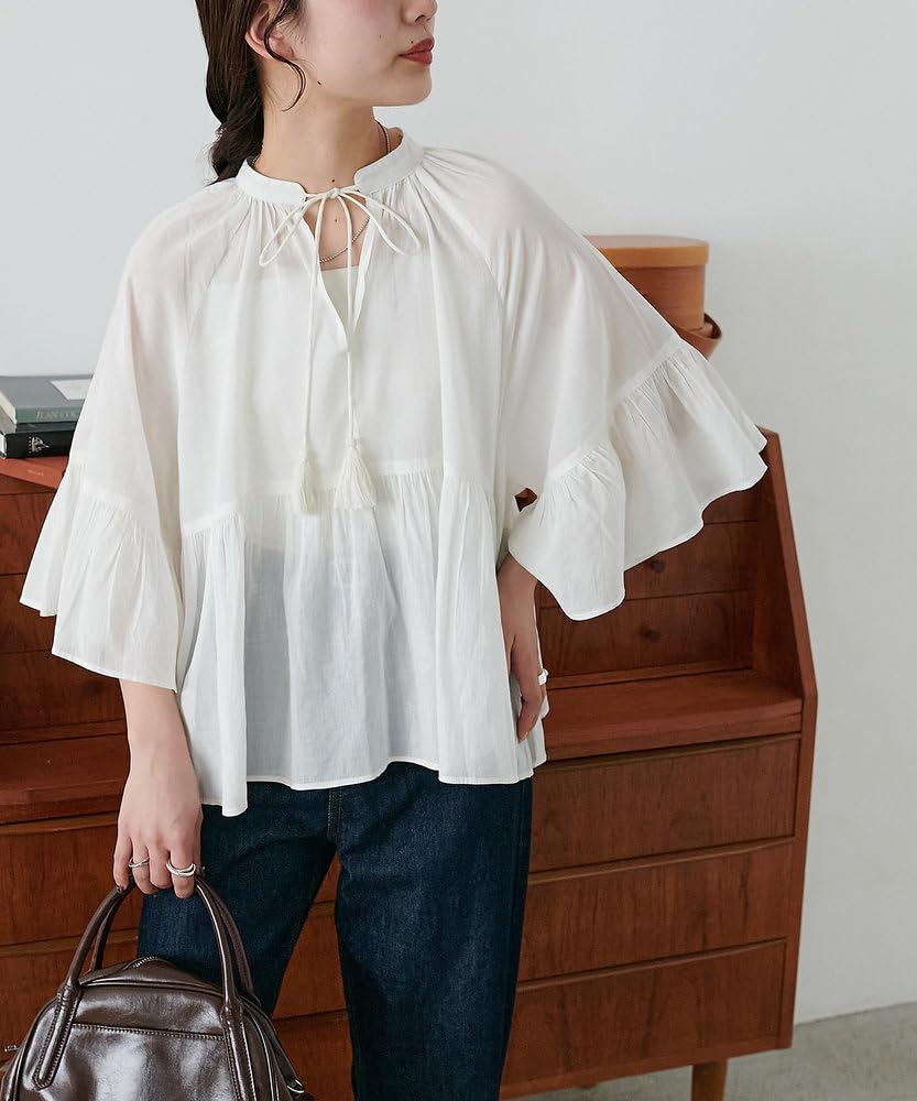 Discoat India Flared Skipper Sleeve Blouse DCZ1051304A0001 Free Size Off-White