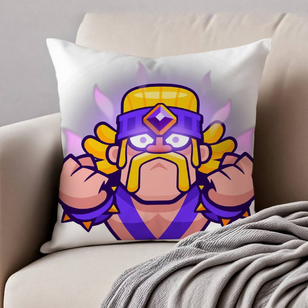 Anime C-Clash R-Royale Pillow Case Anti-dustmite Pillowcase Invisible Zipper Silky Short Plush Sofa Cushion Cover