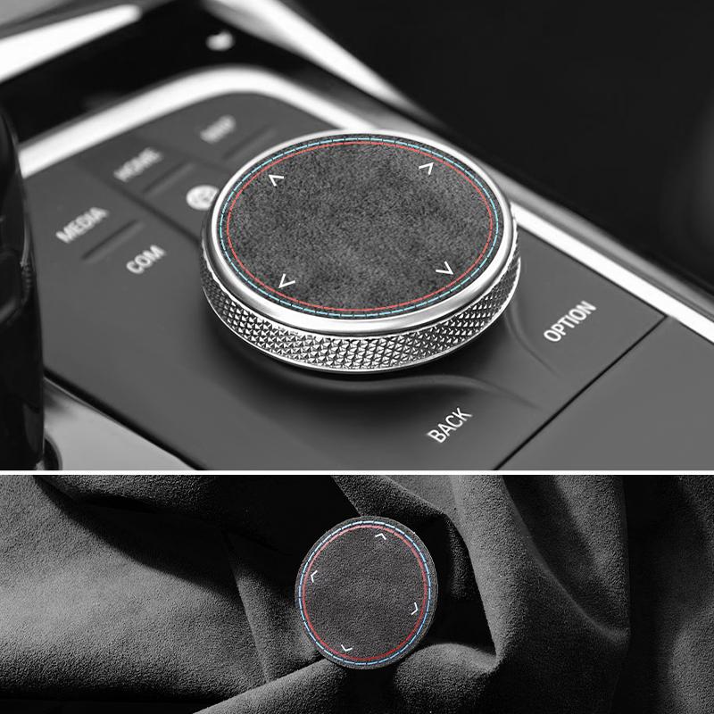 AAAPH1 For BMW 1er/2er/3er/4er/z4 Series Made of Alcantara Multimedia Switch Knob Trim Sticker Car Interior Custom Tuning Accessories