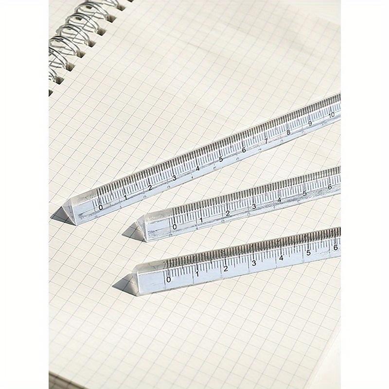 Transparent Triangle Ruler, Cute Multifunctional Unmarked Student Stationery Scale Tool Back To School