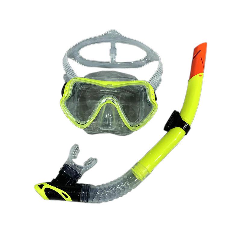 Silikon Anti-Beschlag Tauchmaske & Semi-Dry Schnorchel Set mit großem Rahmen für Männer & Frauen