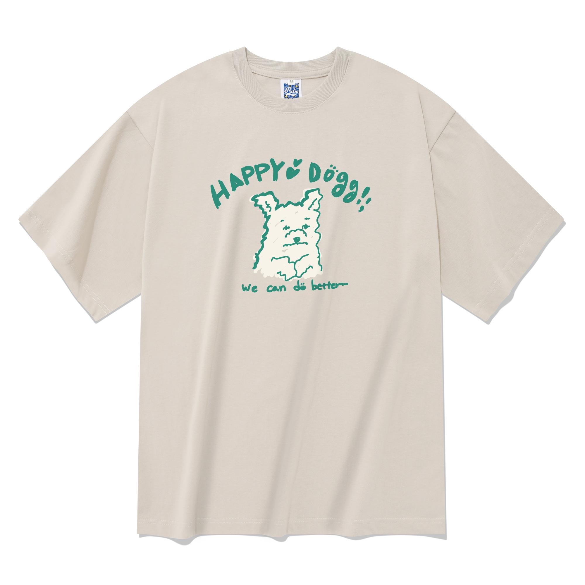Radineo Happy Doggy Short Sleeve T-Shirt Beige M
