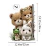 Cartoon Animal Decorative Sticker Bear Rabbit Frog Electrostatic Decals Static Stickers  Glass Door