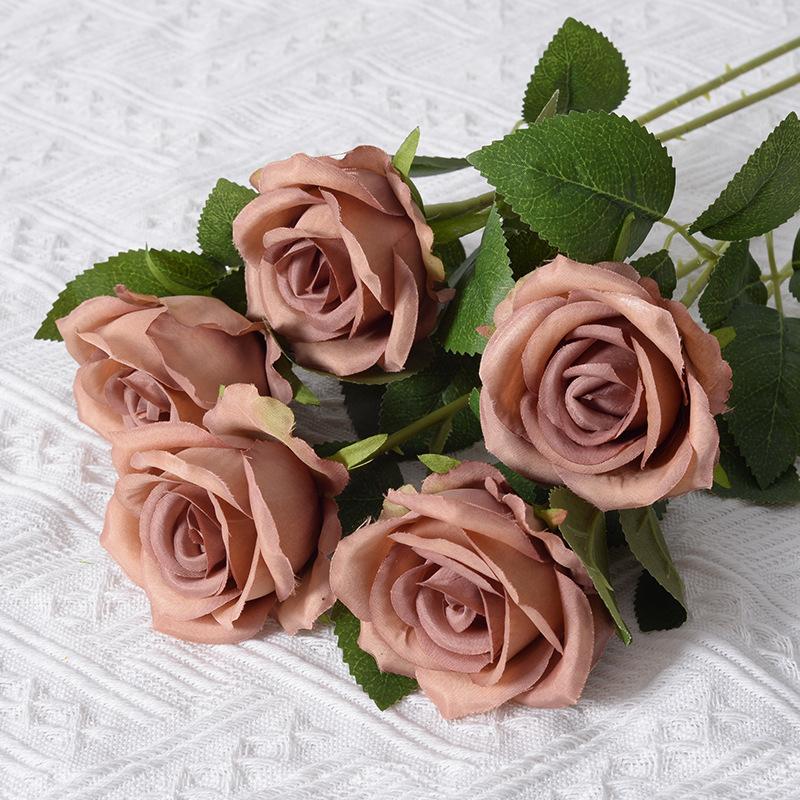 Artificial Flowers Fake Rose Bouquet Vases Home Decoration Accessories Wedding Plants Bridal Clearance Floristics Diy Gift Cheap