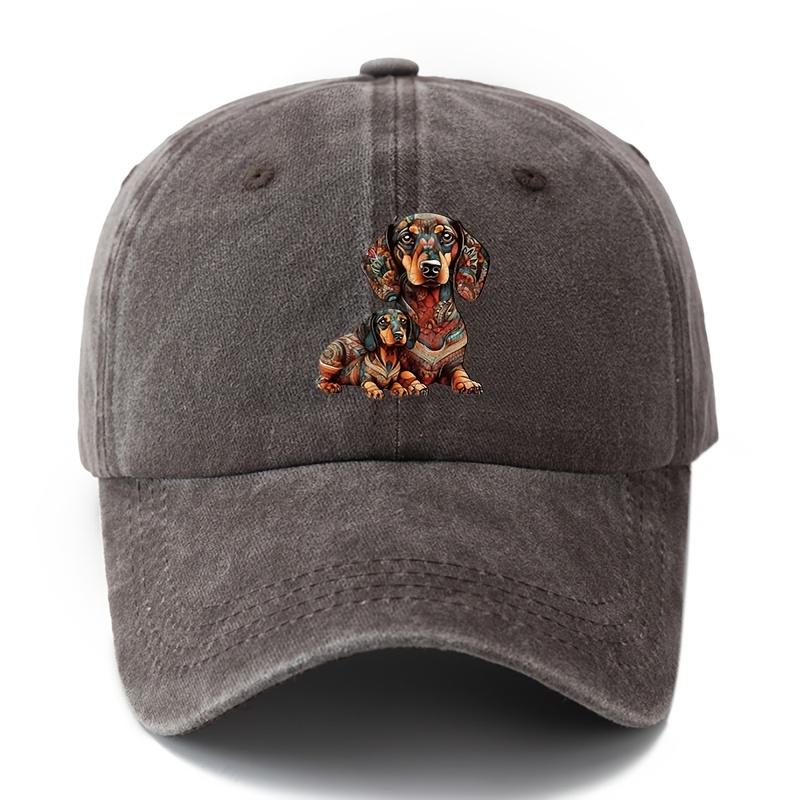 Dog cartoon printed baseball cap with curved edges for casual outdoor sports, parties, camping, truck driver hat