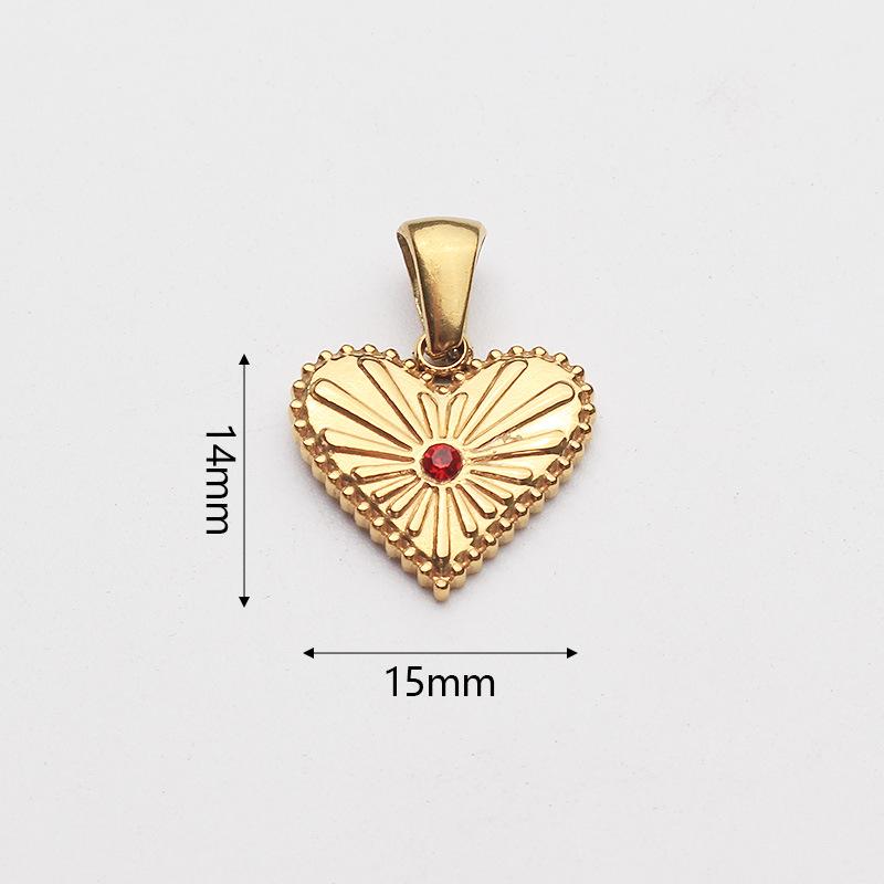 Elegant Red Diamond Heart Necklace Pendant with Clavicle Chain – Luxurious Jewelry Accessory