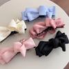 Women's Back Head Clip Ponytail Clip Vertical Clip Hair Accessory Hairpin Hair Accessory Korean Satin Black Bow Banana Clip New