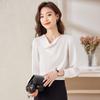 Women's Elegant V-Neck Long Sleeve Chiffon Blouse