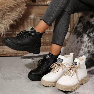 2025 Neue Damen Winter Outdoor Wasserdichte Martin Stiefel Kurze Vorne Schnürung Schneestiefel Schuhe