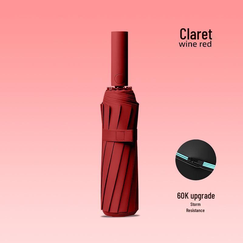 Custom Women's UV Black Glue Sun Protection Umbrella - Three-Fold Design for Rain or Shine with Logo Options