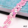 5m Sequin Lace Curve Lace Fabric Trim DIY Sewing Craft Garment Accessories Shiny Beading Sequins Ribbons Wedding Decoration