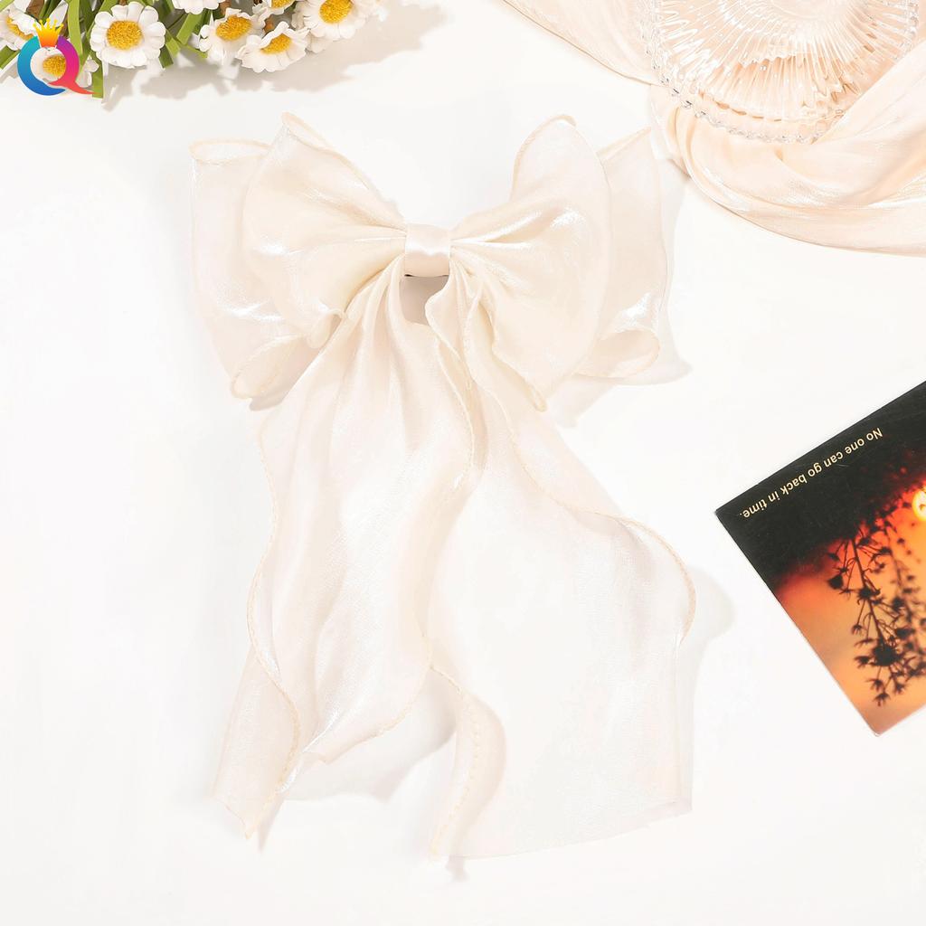 Chiffon Spring Clip Super Fairy Big Bow Hair Clip Ponytail Women's New Cloud Head Flower Hair Accessories