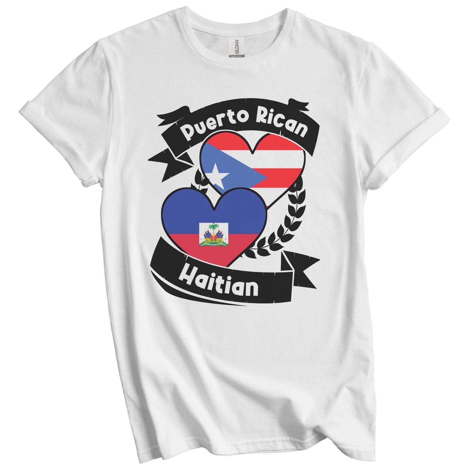 Puerto Rican Haitian Heart Flags Puerto Rico Haiti T-Shirt L
