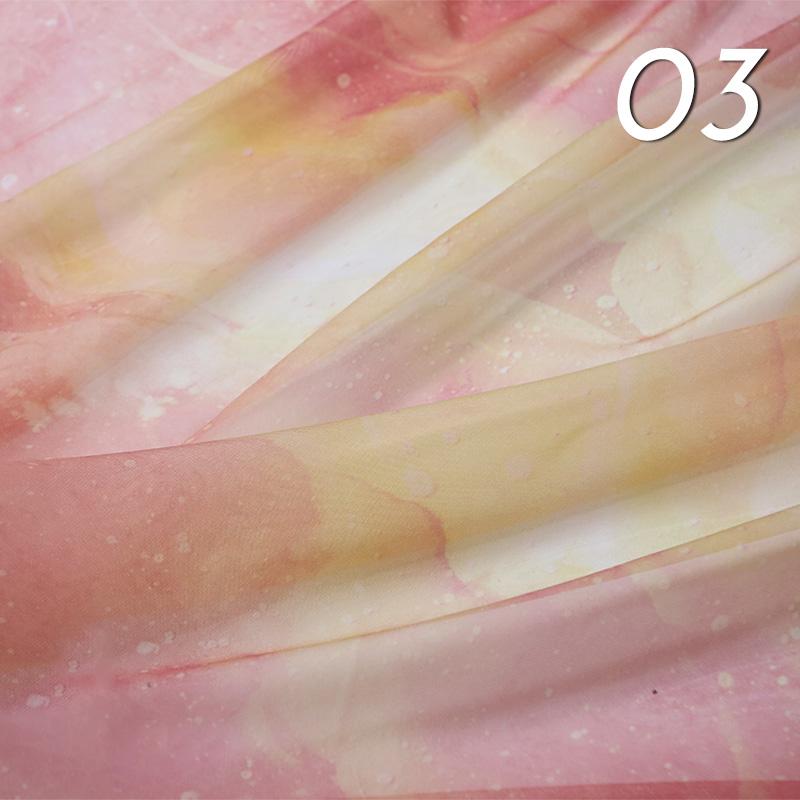 1/3/5M Tkanina szyfonowa w kolorze gradientowym 30D Tkanina szyfonowa DIY Tęczowa gwiaździsta przezroczysta materiał na sukienkę do tańca Kostium sukienka rzemiosło