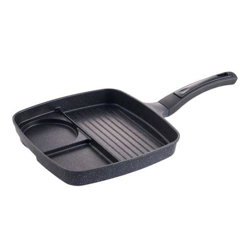

Bestco Divided Frying Pan, 26cm, Induction and Gas Compatible, Black, ND-651