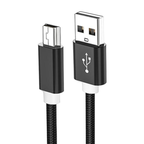 

Data Cable High-speed Transfer Shielding Stable Output Anti-winding Widely Compatible Charging Braided Wire Mini USB Data Transfers Charger Cable чорний