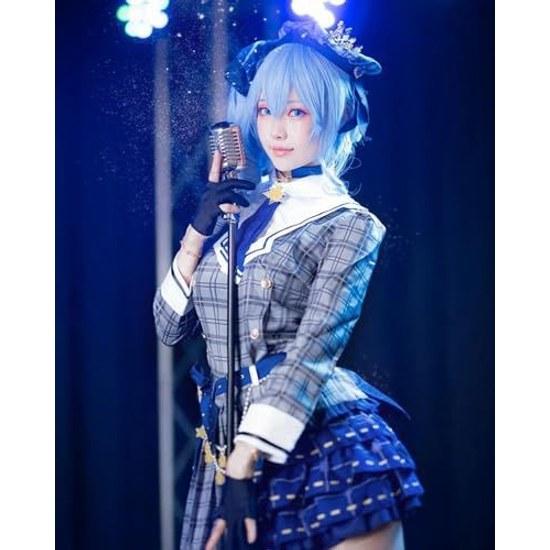 Shinpei Ryohin Hoshimachi Suisei Cosplay Wig Vtuber Costume Adults Cultural Festival Event Live2D Stage Outfit (Hoshimachi M)