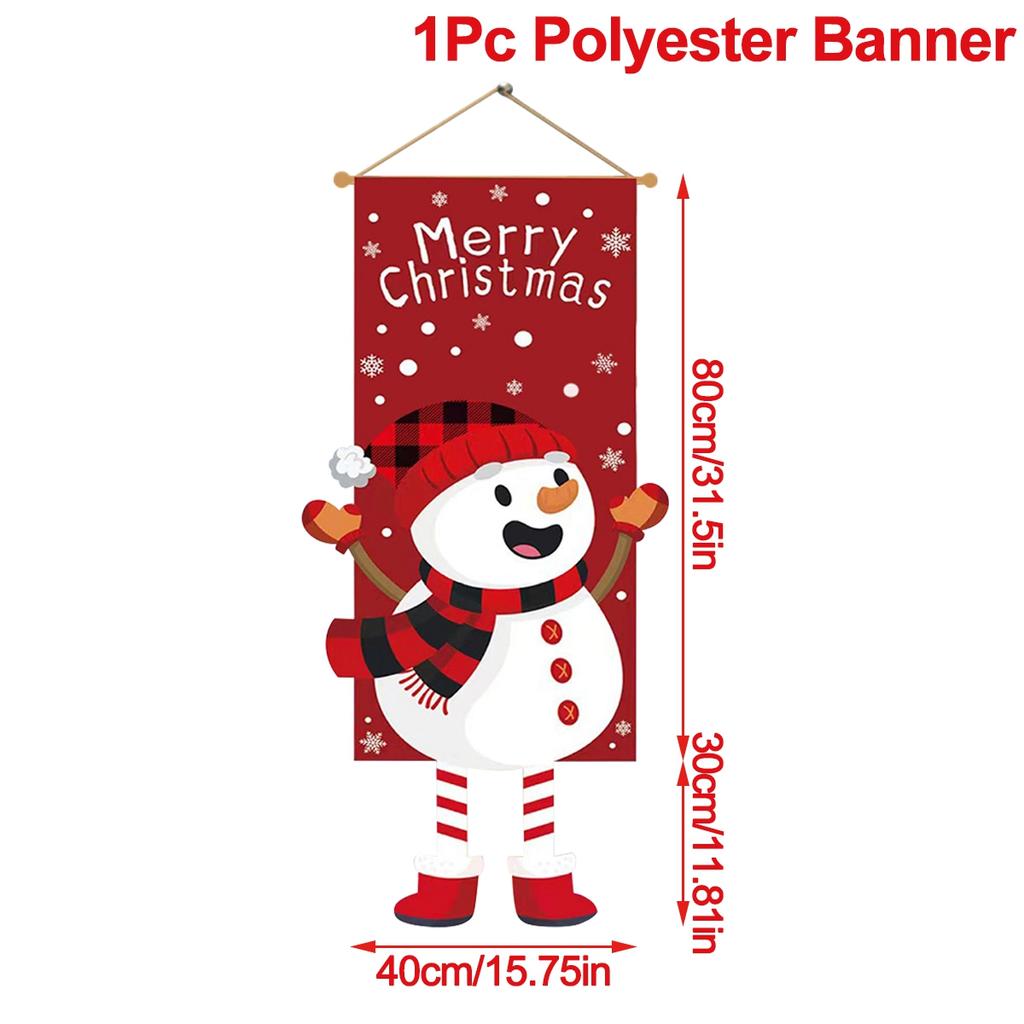 Christmas Snowman Hanging Flag Navidad Natal Noel Door Pendant Banner Merry Christmas Decorations For Home 2025 New Year 2025