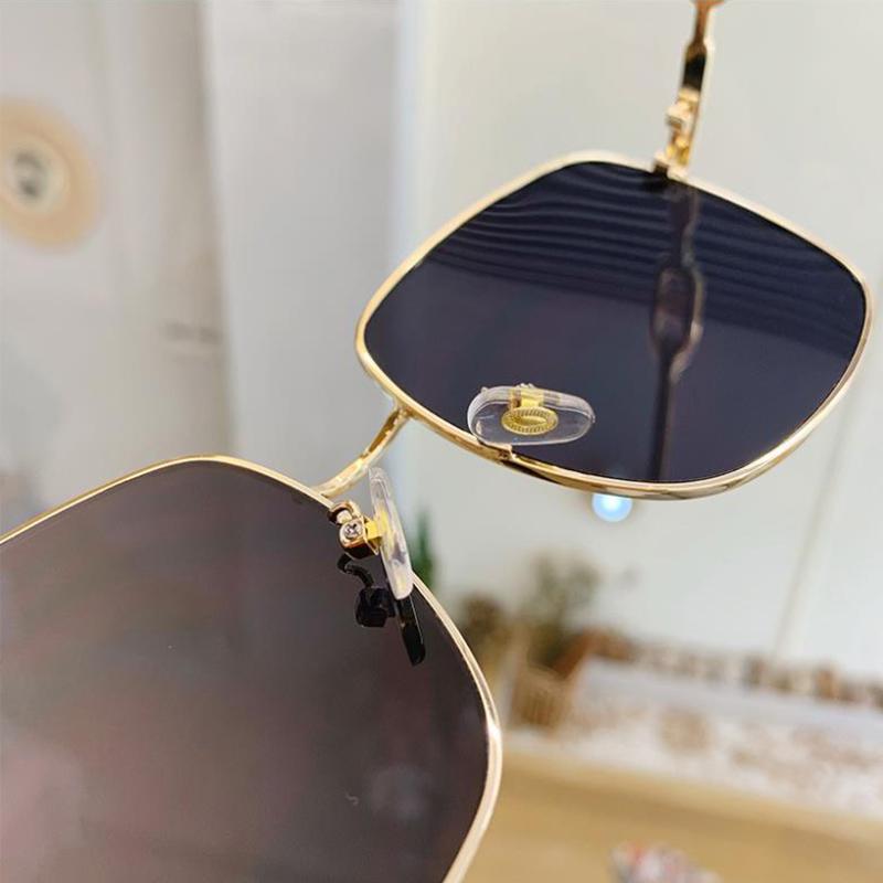 Metal Large Frame Square Sunglasses Women Fashion Sun Glasses Men Outdoor Driving Eyewear