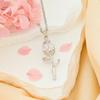 Minimalist Tulip Flower Pendant Necklace Elegant Stainless Steel Choker Zircon Pendant  Party