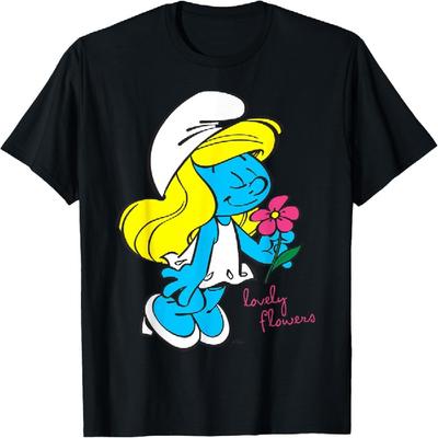 The Smurfs Smurfette Character Flowers Blooming Smurfy Fan T-Shirt
