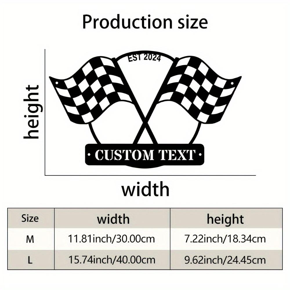 Custom Metal Sign Racing Flag Wall Art Personalized Address Plaque Home Office Decor M