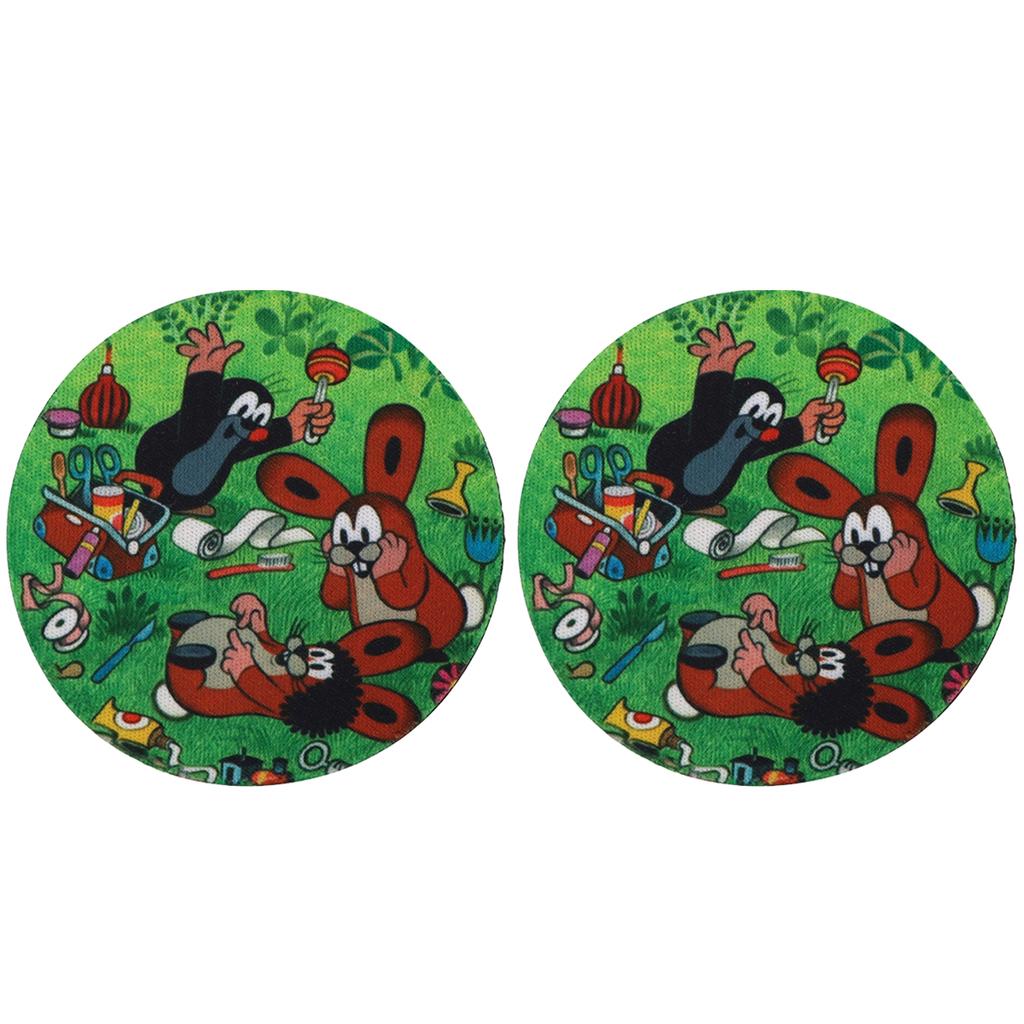 2pcs Cute Animals Car Coaster Anti-Slip Durable Universal Coasters Water Cup Groove Pad Car Interior Decoration Supplies