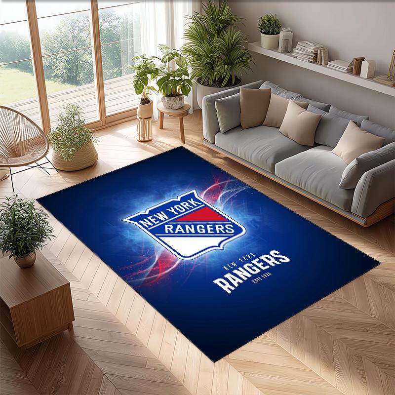 New York Rangers Crystal Velvet Carpet Soft Anti?Slip Floor Mat Comfortable Home Living Room Bedroom Decor Rug