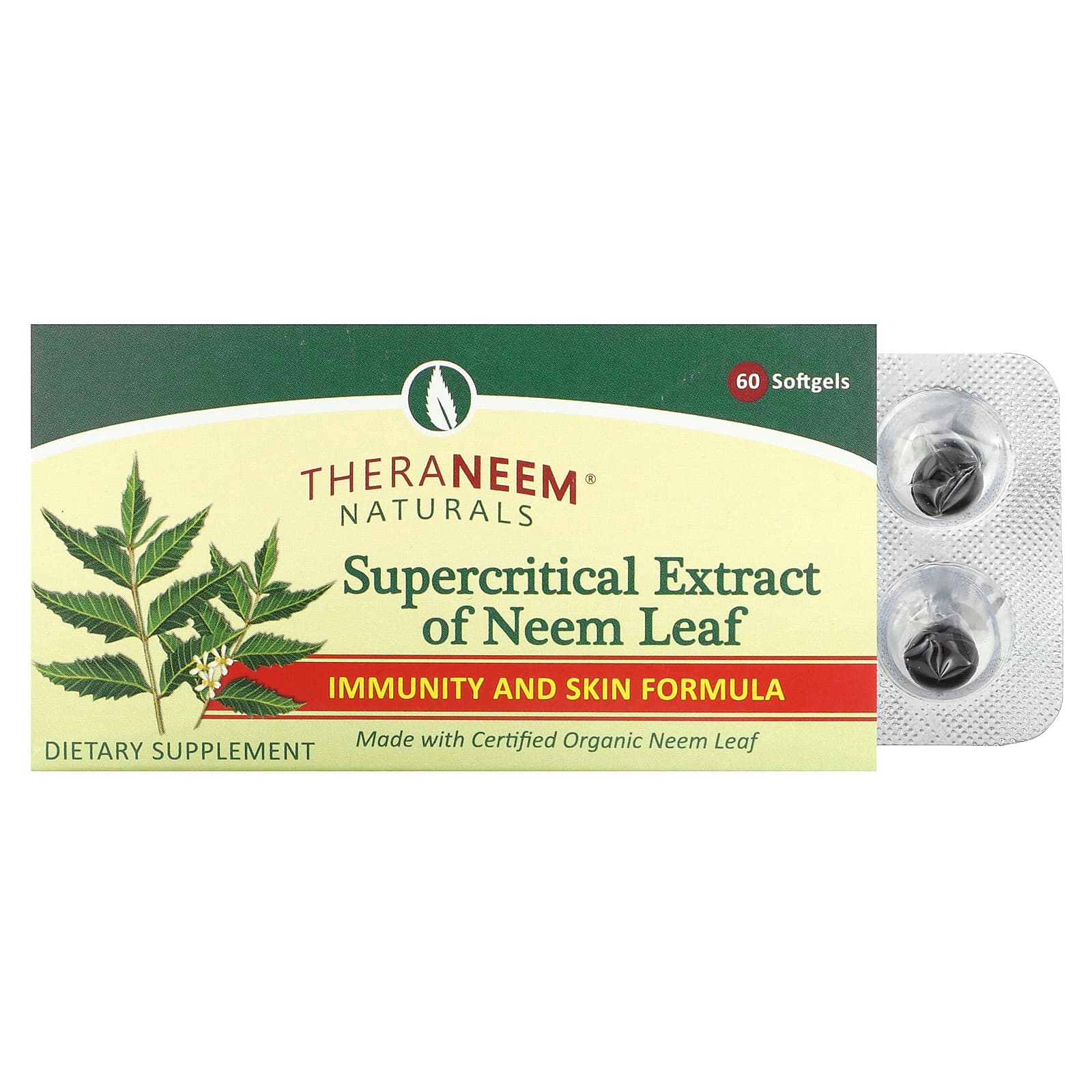 

Theraneem Natural, Supercritical Extract of Neem Leaf, 8 Mg, 60 Softgels