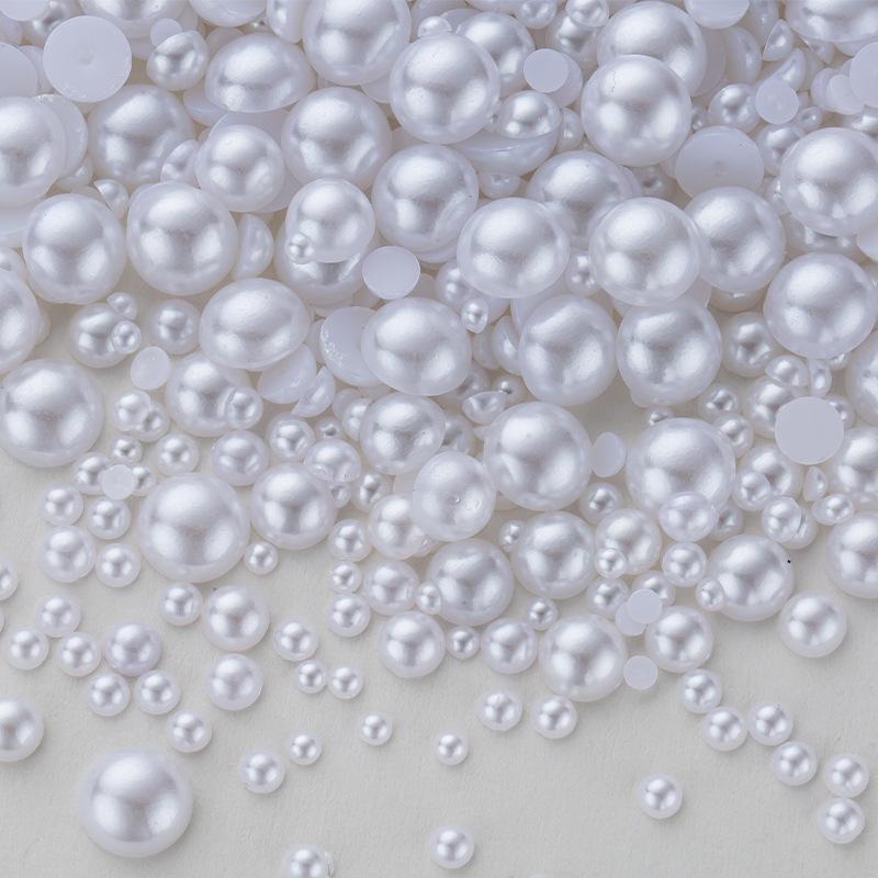

3-10 мм полукруглый жемчуг смешанный 5400 шт сумка Abs Highlight плоский жемчуг Diy аксессуары для одежды mixed semi-round pearl (3-10mm) -5400pcs чистый белый