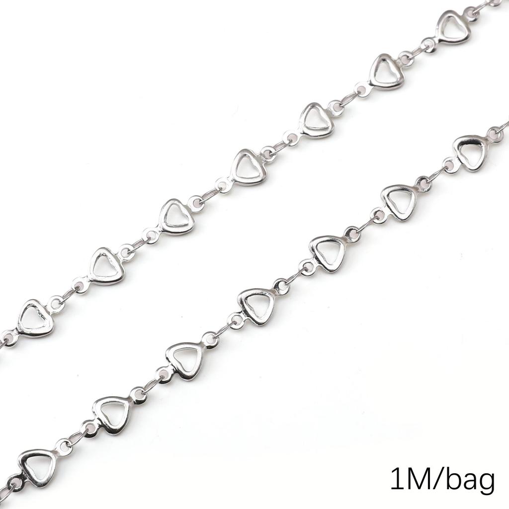 Chaîne Cœur en Acier Inoxydable de 0,5/1 Mètre Chaîne Cubaine Chaîne Punk de Base pour la Fabrication de Colliers Bracelets Bijoux Accessoires