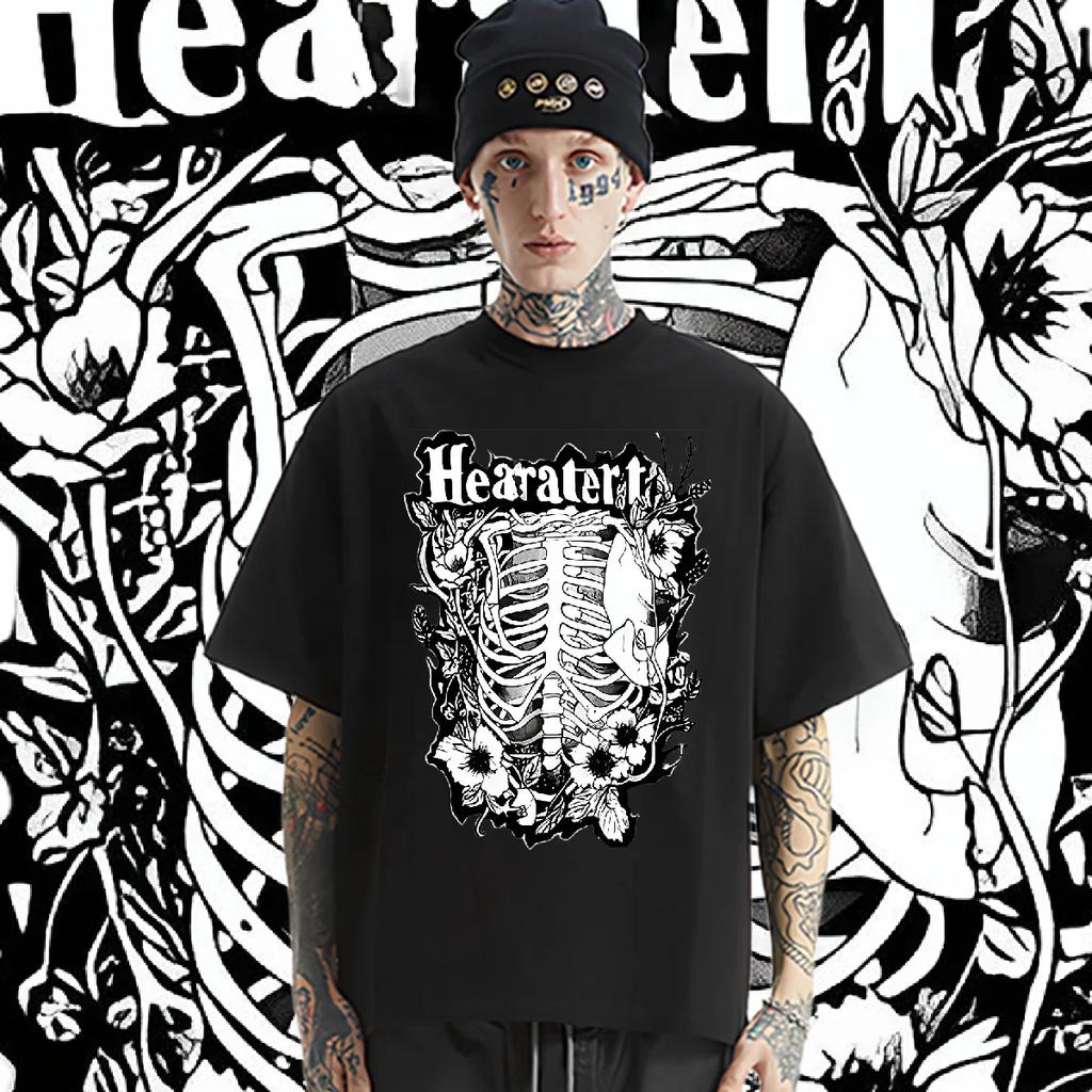 Oversized Loose Harajuku Aesthetic T-shirt Round Neck Men Graphic Clothes 2024 New Summer Hot Sale Comfy Stretchy Tee